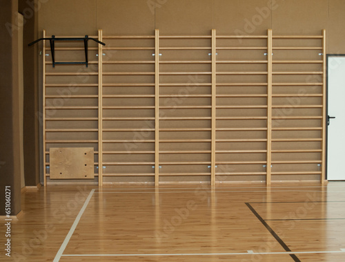 Fotografija Gymnastic wall at school sport hale