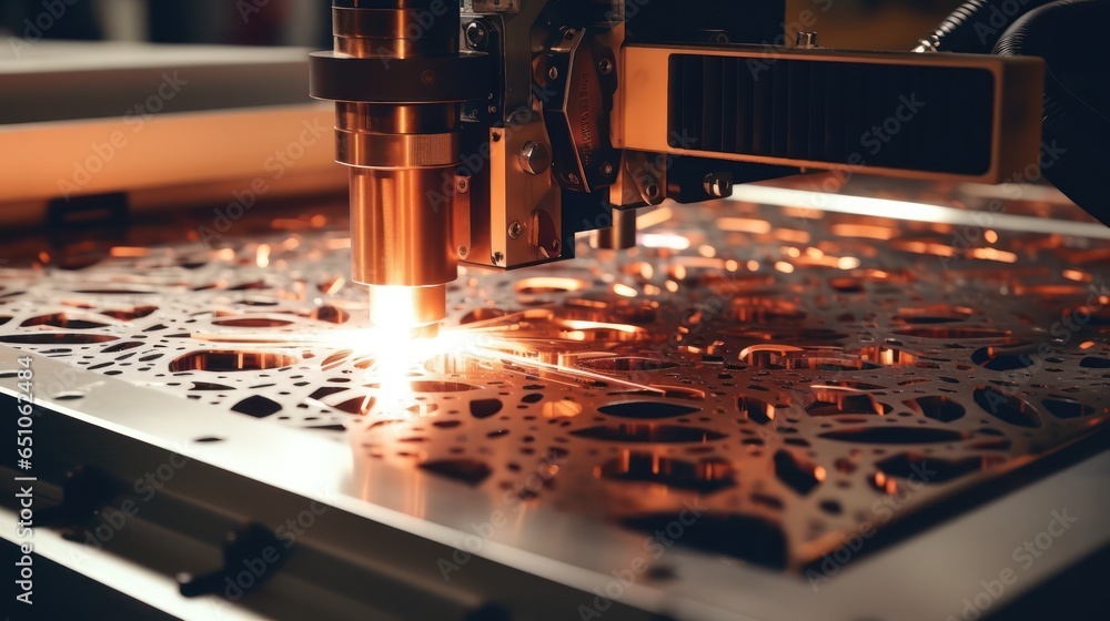 CNC Laser cutting of metal, modern industrial technology Making Industrial Details. The laser optics and CNC (computer numerical control) are used to direct the material or the laser beam generated.
Ф