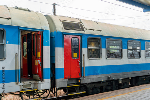 Czech old regional train waiting for departure in Brno