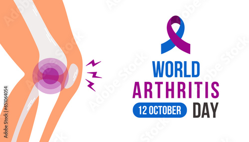 World Arthritis Day. October 12. Holiday concept. Template for background, banner, card, poster with text inscription.