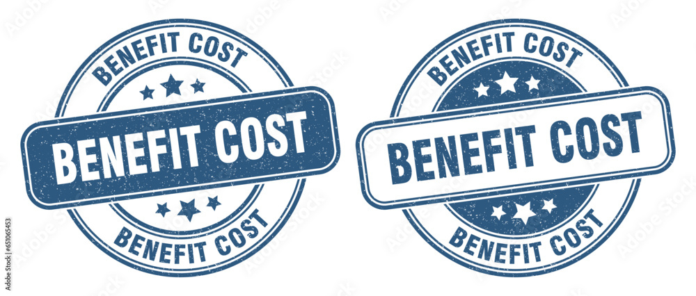 benefit cost stamp. benefit cost label. round grunge sign - obrazy, fototapety, plakaty 