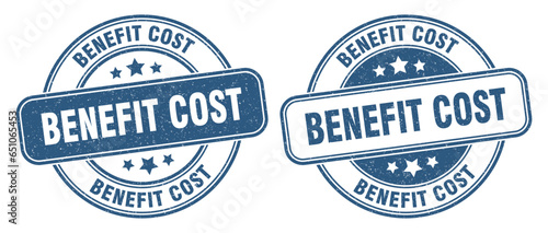 benefit cost stamp. benefit cost label. round grunge sign