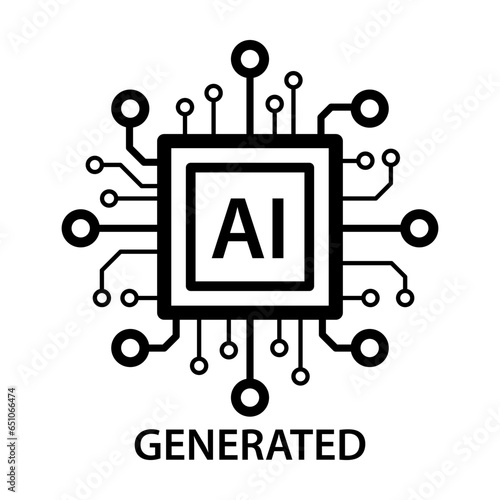 Artificial intelligence generated icon vector AI sign for graphic design, logo, website, social media, mobile app, UI illustration.