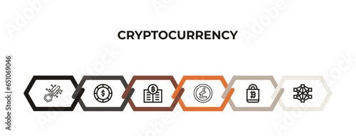 digital key, casino chips, ledger, , bitcoin encryption, decentralized outline icons. editable vector from cryptocurrency concept. infographic template.