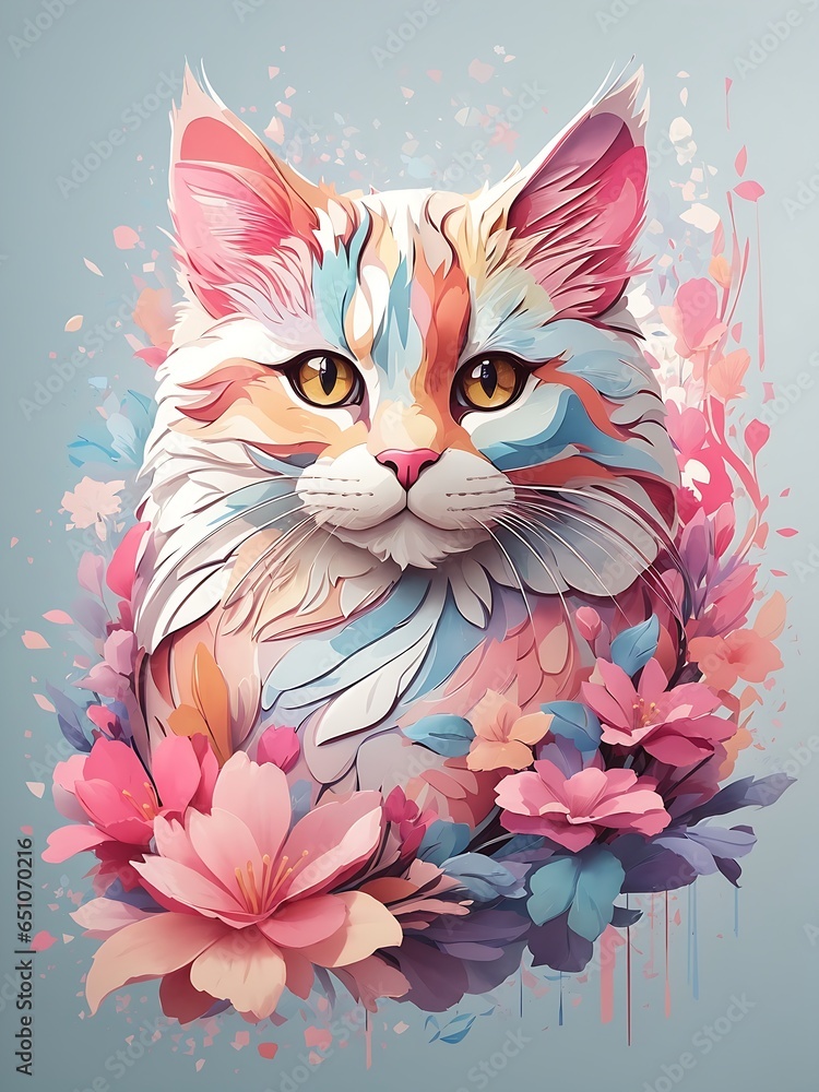 Fototapeta cat with heart