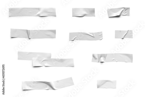 Realistic White Tape Collection Isolated Background