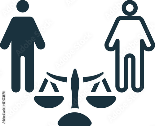 Racial justice icon. Monochrome simple sign from social causes and activism collection. Racial justice icon for logo, templates, web design and infographics.