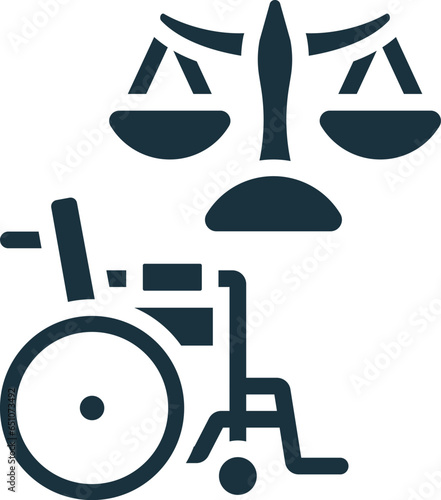 Disability rights icon. Monochrome simple sign from social causes and activism collection. Disability rights icon for logo, templates, web design and infographics.