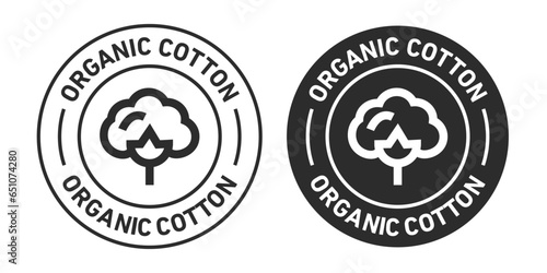 Organic cotton Icons set in black filled and outlined.