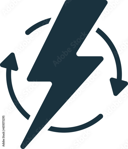 Renewable energy icon. Monochrome simple sign from social causes and activism collection. Renewable energy icon for logo, templates, web design and infographics.
