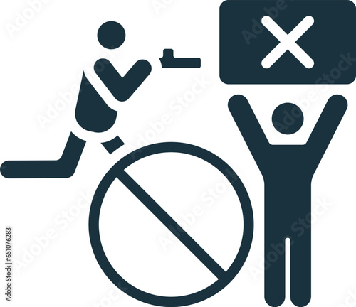 Anti-war activism icon. Monochrome simple sign from social causes and activism collection. Anti-war activism icon for logo, templates, web design and infographics.