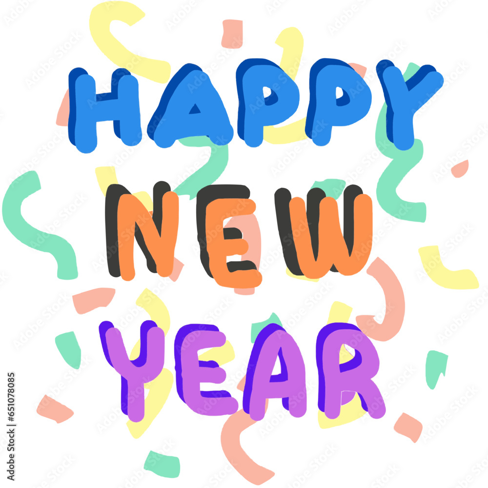 Fototapeta premium fun colorful Happy New Year