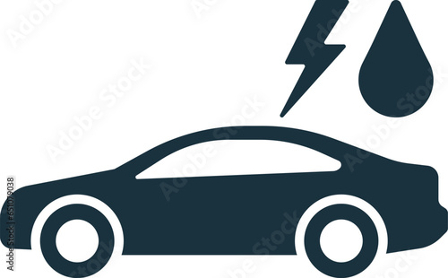 Hybrid car icon. Monochrome simple sign from transportation collection. Hybrid car icon for logo, templates, web design and infographics.