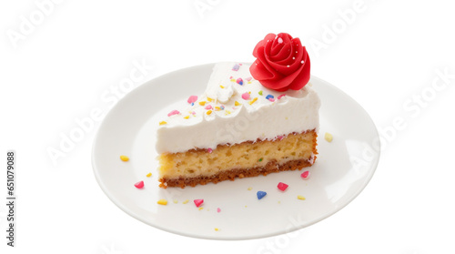 Delicious Slice of Birthday Cake on a Transparent Background Png