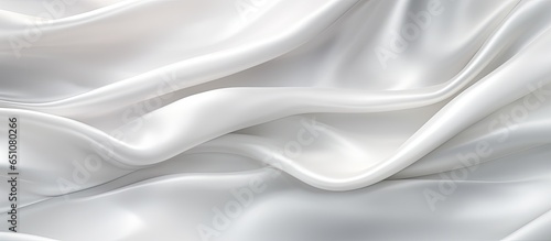 Abstract white satin cloth with soft waving folds