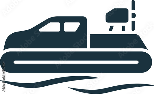 Hovercraft icon. Monochrome simple sign from transportation collection. Hovercraft icon for logo, templates, web design and infographics.