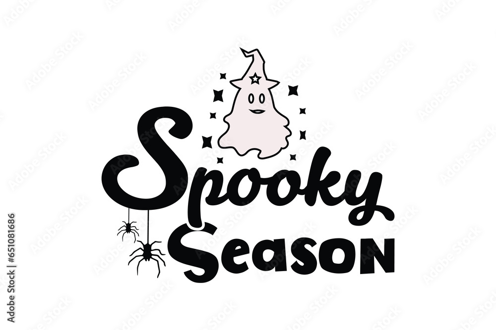 Spooky Season Halloween T-shirt Design. Witch, spooky, ghost vector illustration. Spooky Season Halloween T-shirt Design. Witch, spooky, ghost vector illustration.