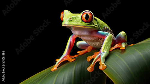 Tree Frog sitting on plant, Indonesia
