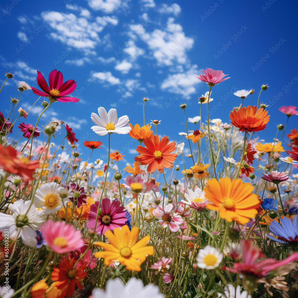 Flowers and blue sky Flowers and blue sky