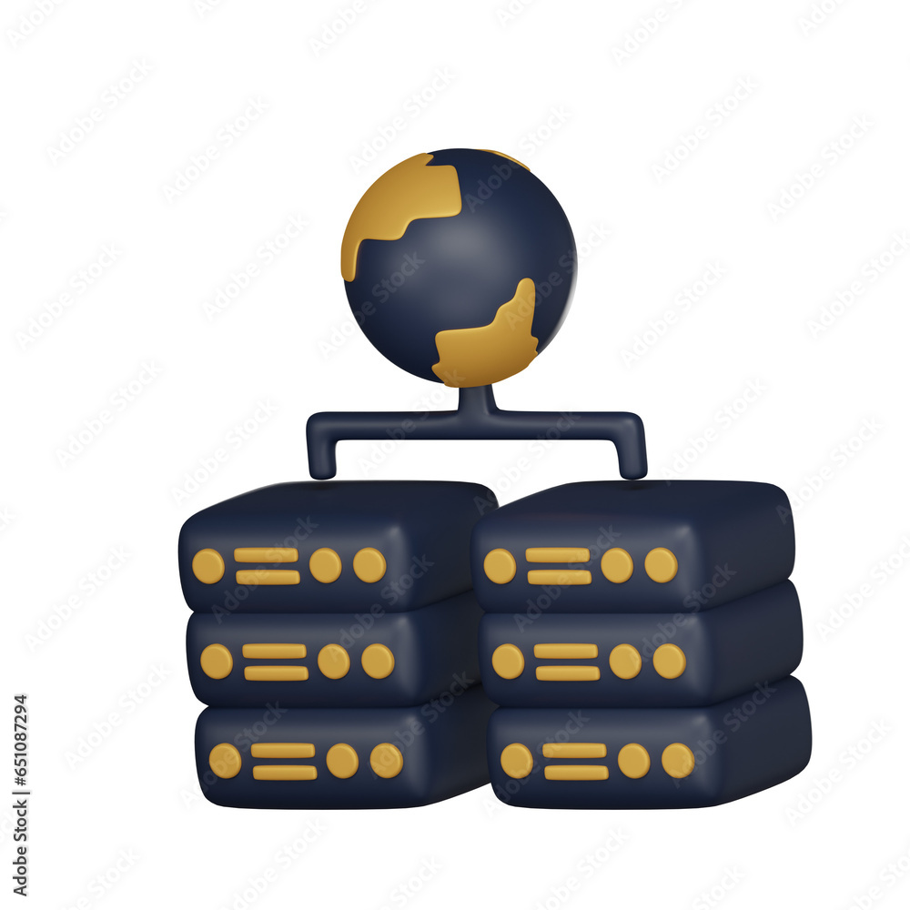 Network computer server 3d icon render Network computer server 3d icon render