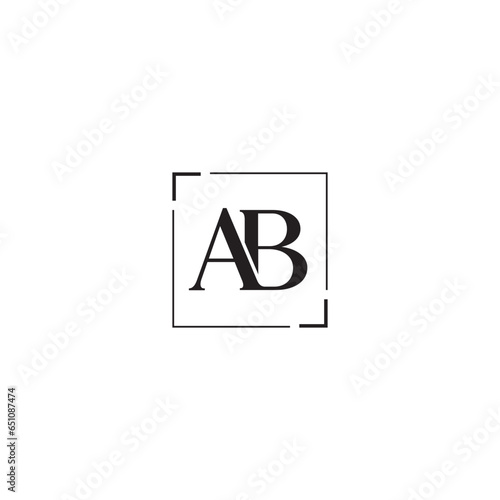 Letter AB and Square logo or icon design