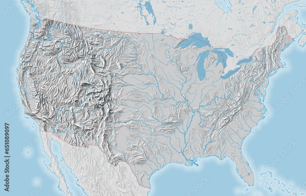 Topographic map of the contiguous - 1000 F 651089097 ECI7gyLubYXzsM7wgavjNb0lhIT6APFR 