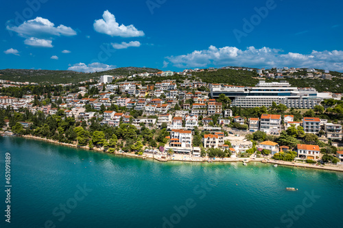 Panoramic Aaerial view of Neum  only coastal town in Bosnia and Herzegovina. 