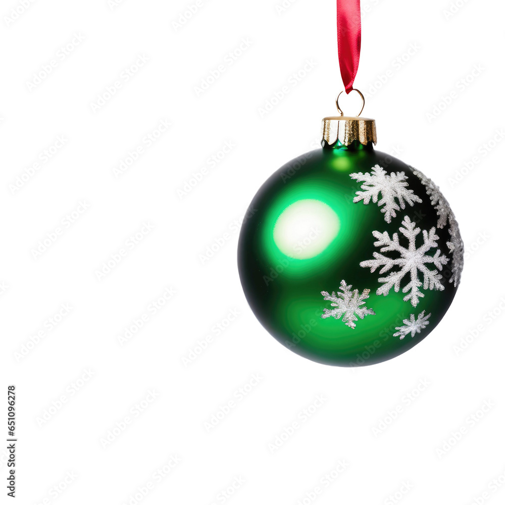 green christmass ball isolated on white background green christmass ball isolated on white background