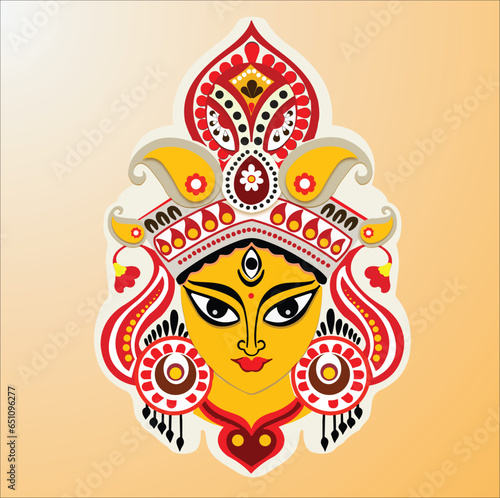 Foto Hindu ma durga face illustration..