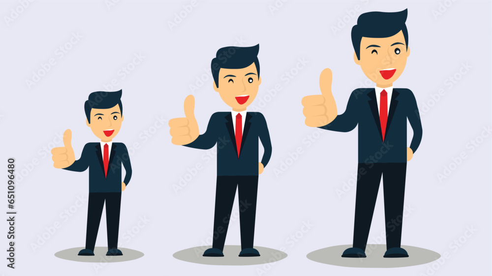 vector businessman thumbs up for your jobs
