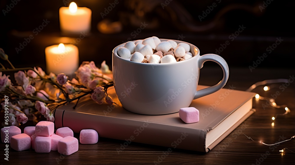 marshmallow with cocoa. marshmallow with cocoa.
