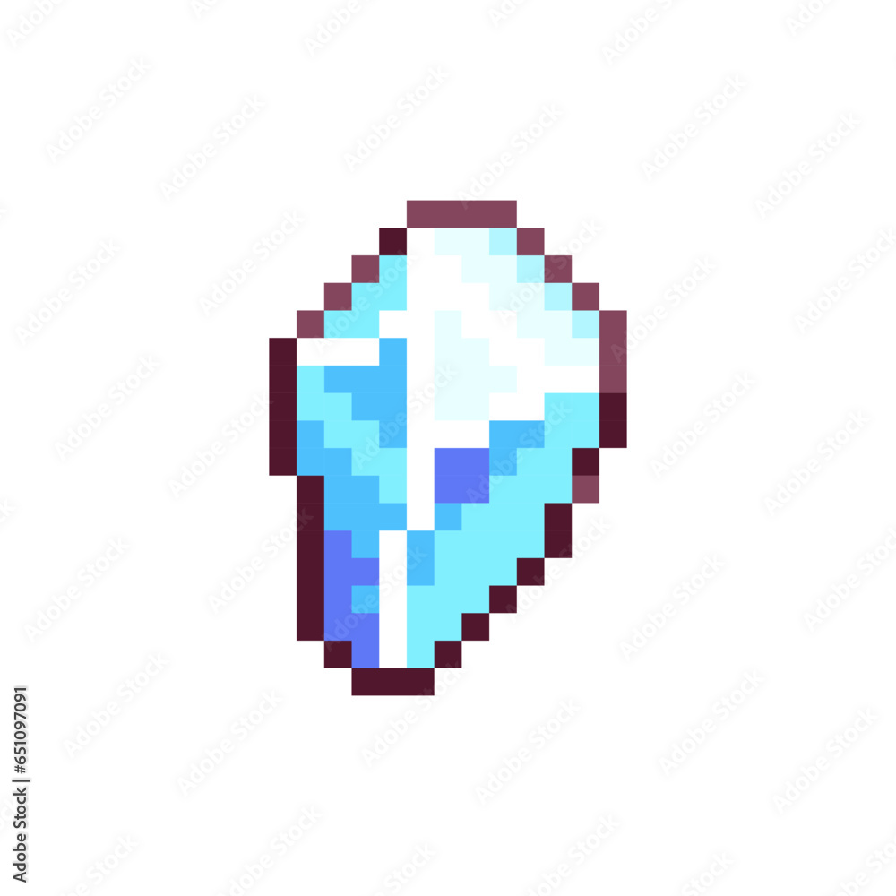 Fototapeta premium Retro 90s Pixel Art Crystal. Blue Brilliant Icon. Vintage Arcade and Video Game Treasure Mineral Design for Web, App and Y2K Fantasy Concepts. 8 and 16 bit Symbol Assets.