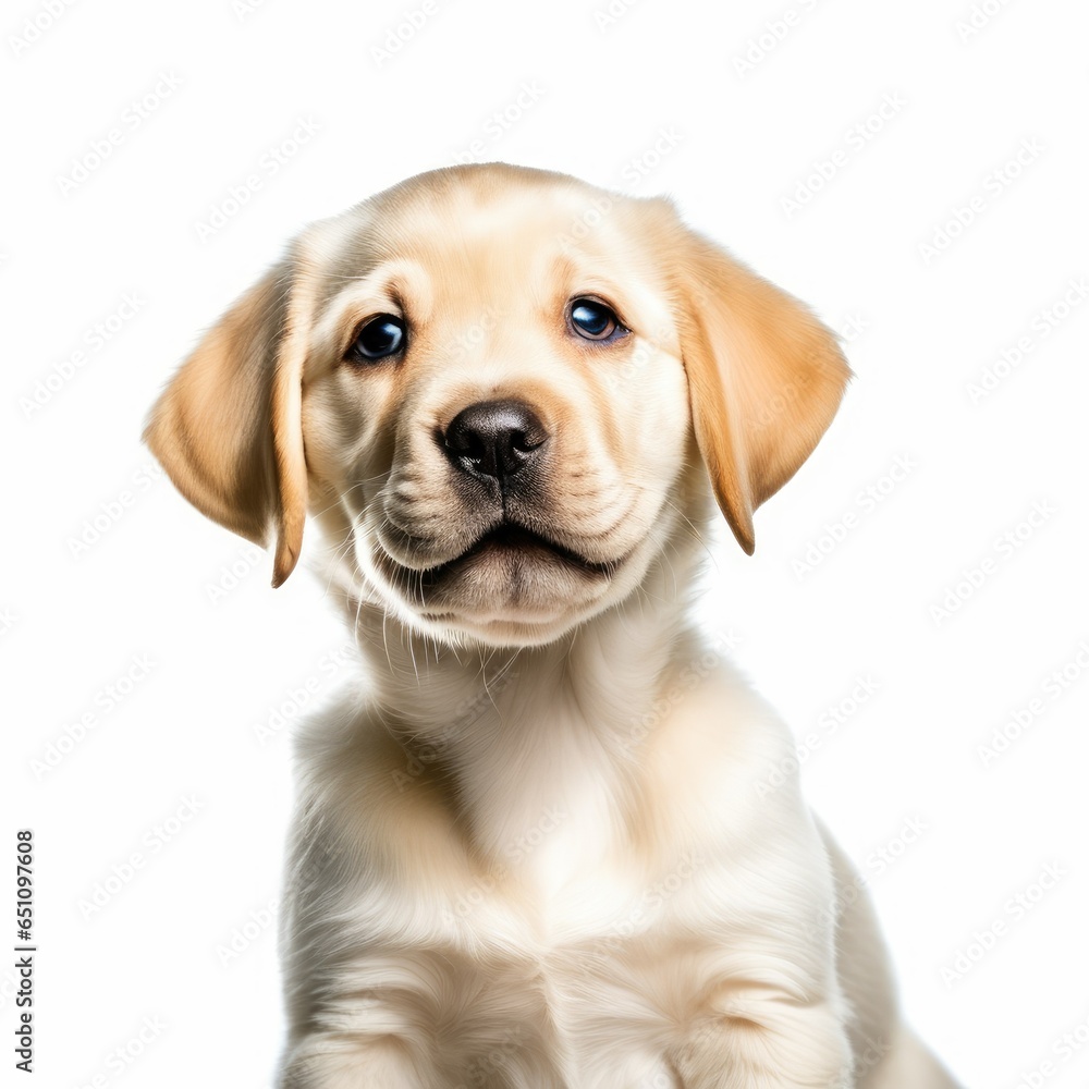 labrador puppy portrait isolated on white background labrador puppy portrait isolated on white background