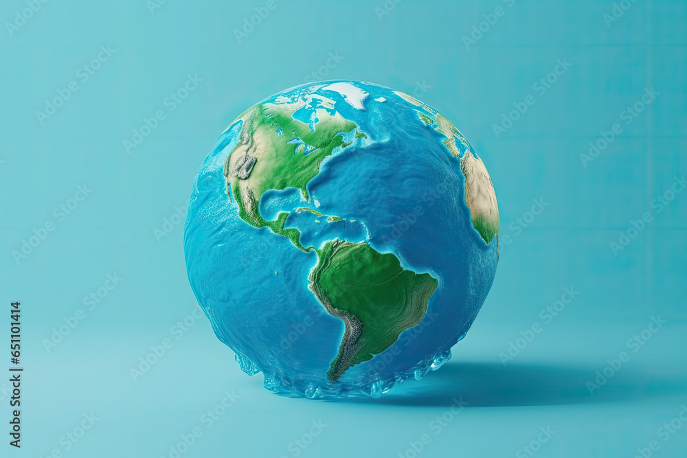 Fototapeta premium A globe with Hidden message Save the Water, Generative AI