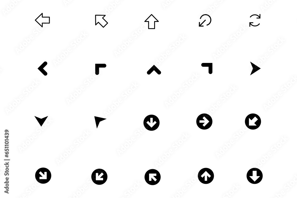 Black arrow icons vector set Black arrow icons vector set
