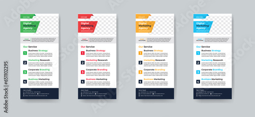 Modern creative corporate business dl flyer or rack card layout concept background flyer brochure cover template for grow up your business to the next level