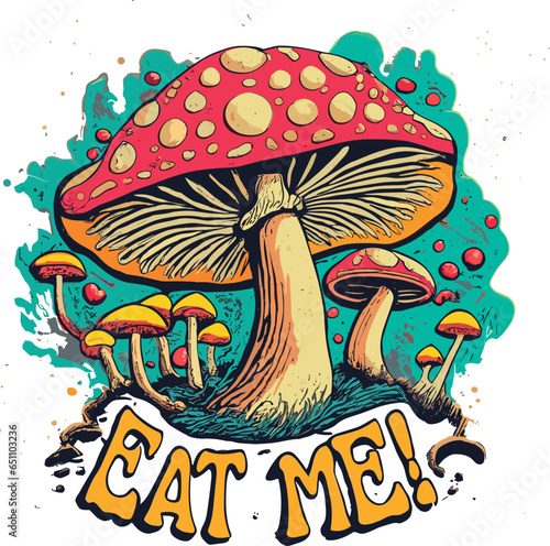 Tempting Mushroom Beckons with a Mystical Invitation to the Wonderland of the Mind