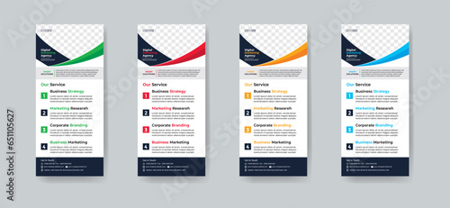 Creative Modern Corporate DL Flyer Design. DL Flyer design. Pink business template for dl flyer. Layout with modern circle photo and abstract background. Creative flyer or brochure concept.Roll up ban