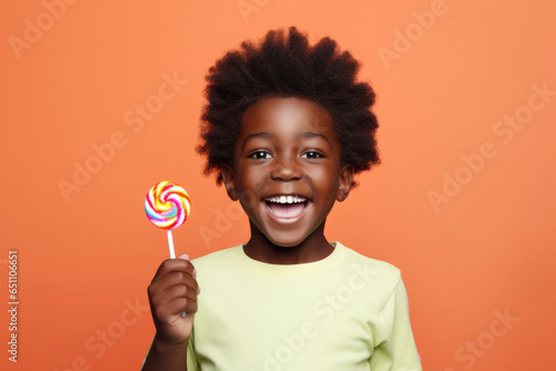 African Boy Delighted with Candy: Advocating for Authentic Black Representation in Media & the Influence of Sweet Rewards.