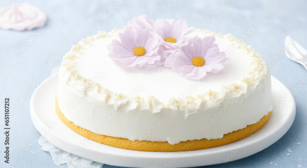 Delicious Birthday Cake With Flower Delicious Birthday Cake With Flower