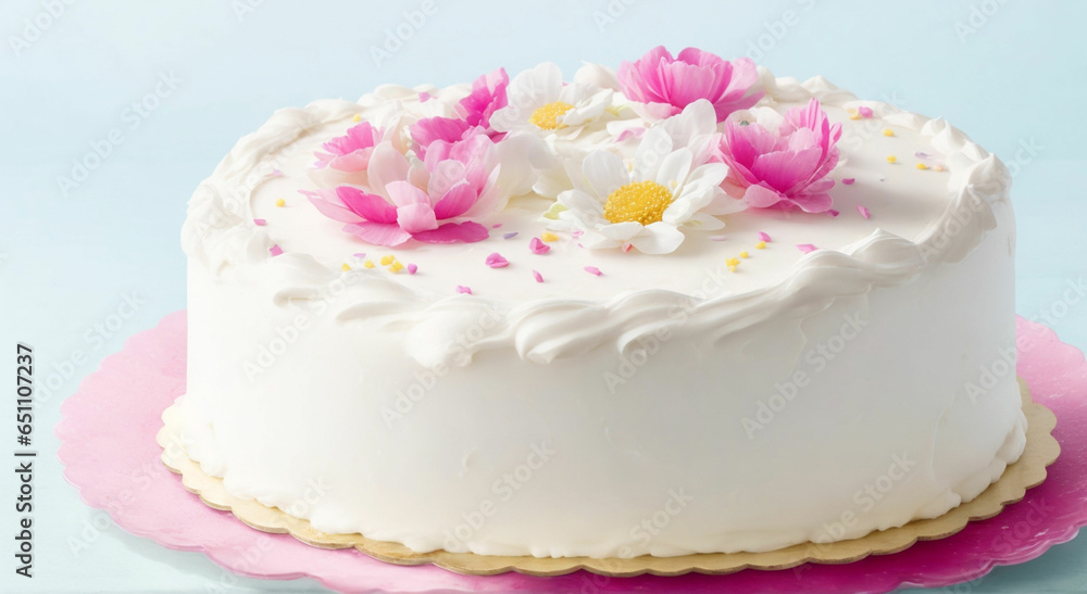 Delicious Birthday Cake With Flower Delicious Birthday Cake With Flower