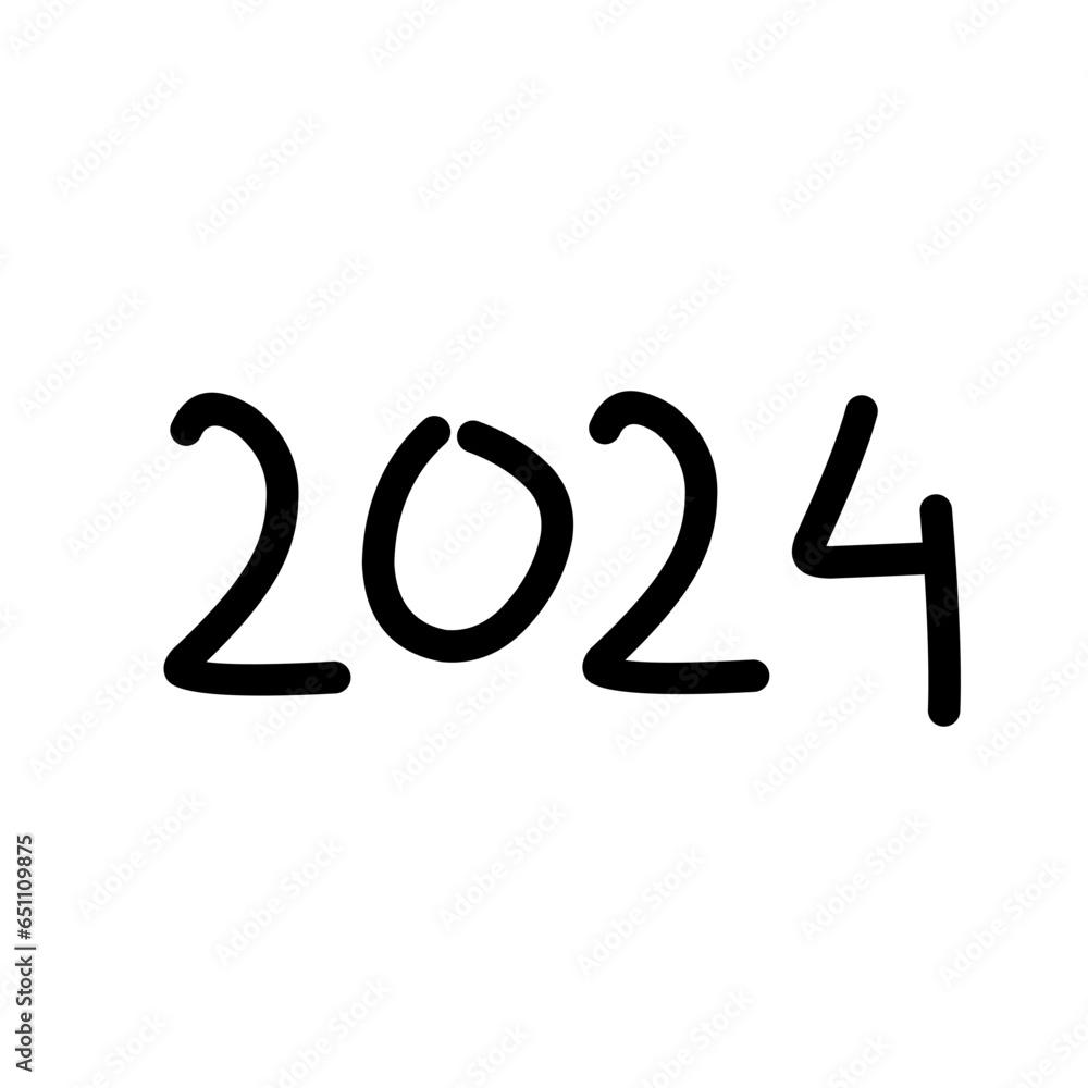 2024 Happy New Year logo text design