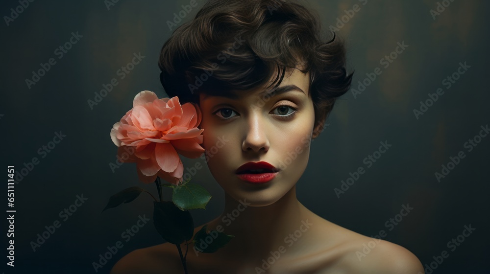 girl with flower.