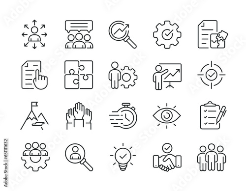 Management line icons. Editable stroke. For website marketing design, logo, app, template, ui, etc. Vector illustration.
