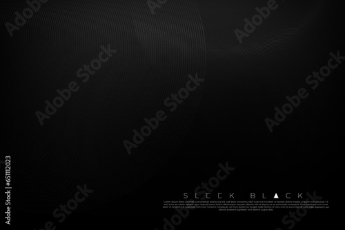 Minimalist  Black Background with smooth shiny geometric rings. Backdrop for poster, banner, website, flyer, presentation, wallpapers, designs, cards. Vector Illustration. EPS 10