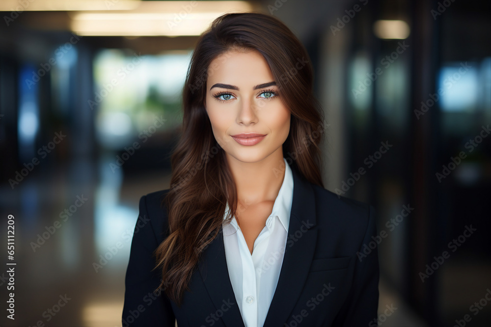 Generative AI picture portrait of amazing gorgeous office worker young woman Generative AI picture portrait of amazing gorgeous office worker young woman