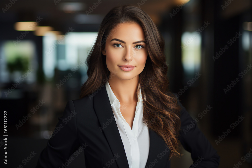 Generative AI picture portrait of amazing gorgeous office worker young woman Generative AI picture portrait of amazing gorgeous office worker young woman