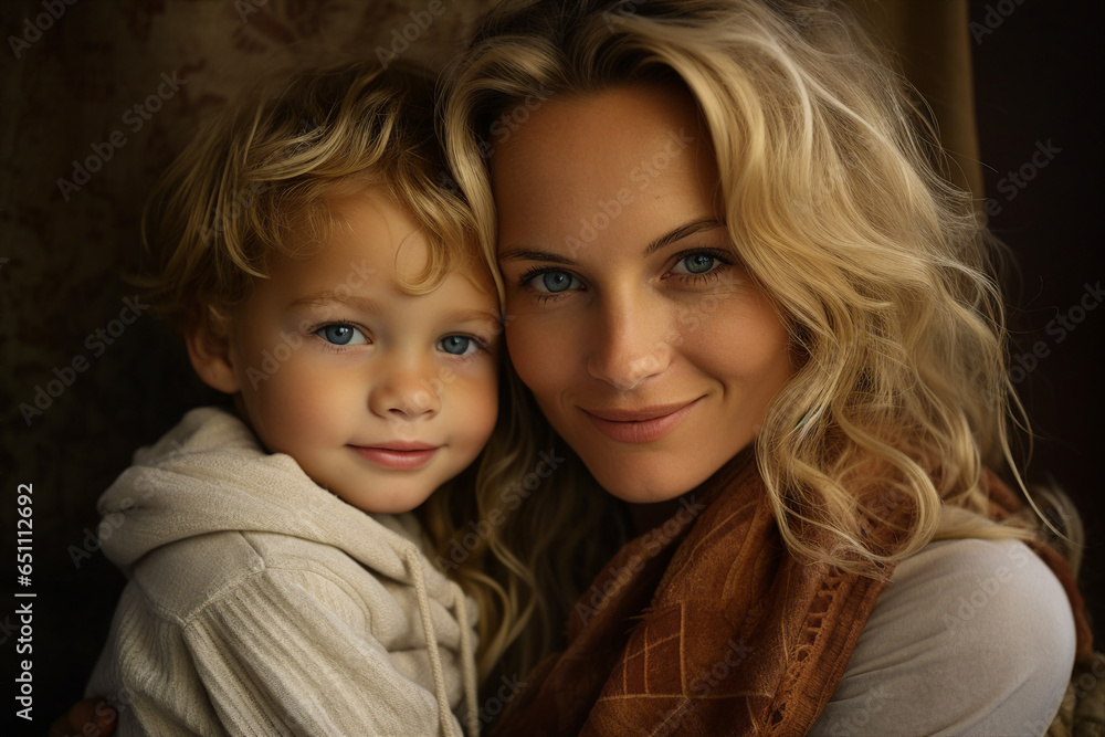 Generative AI photography of a charming mother enjoying time with her beautiful baby Generative AI photography of a charming mother enjoying time with her beautiful baby
