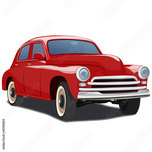 Retro car with classic flowing body shapes