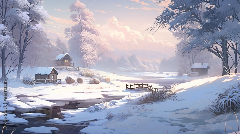 雪の村